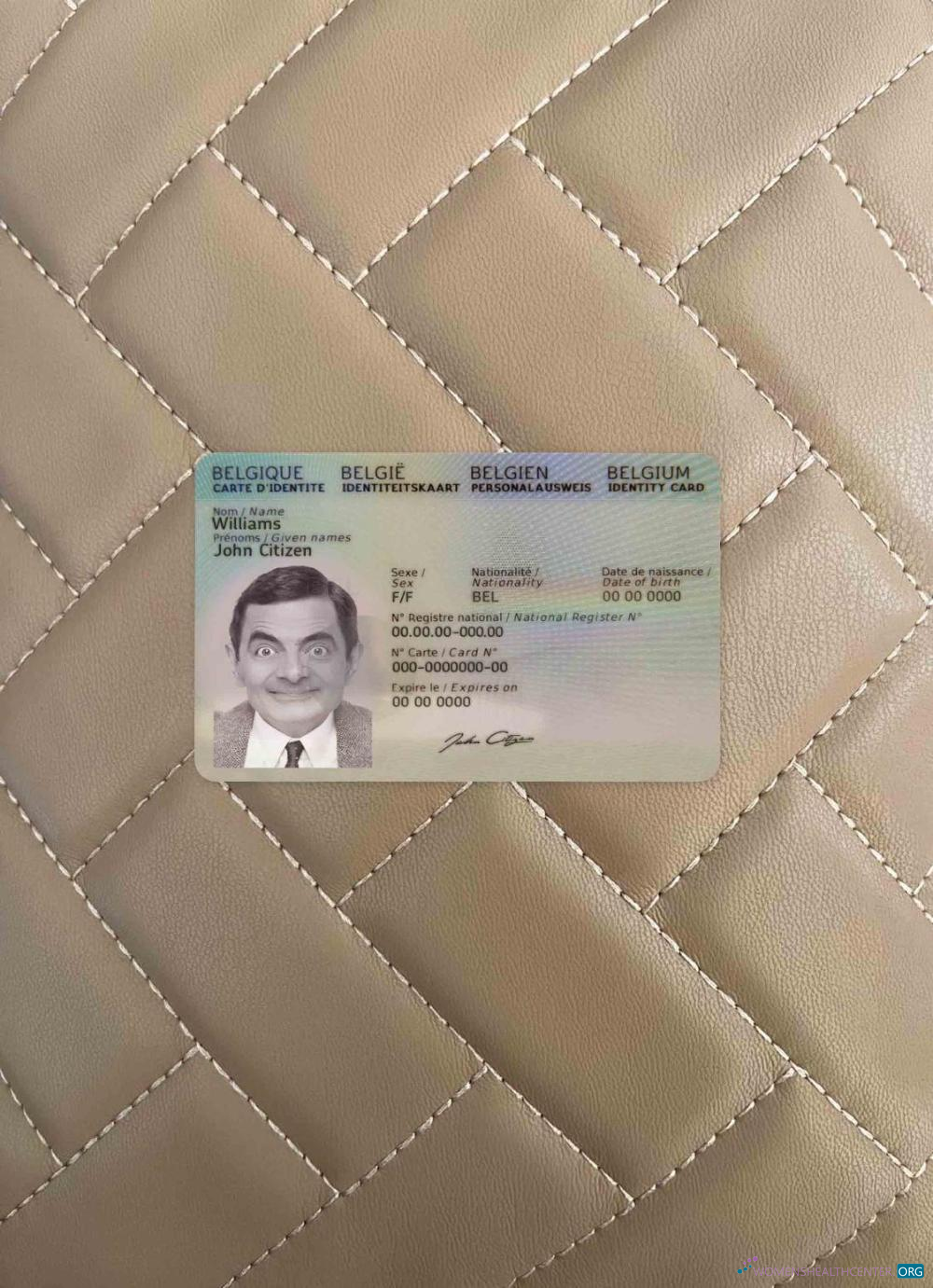 Download Belgium ID 2020   present photolook FRONT Photoshop template